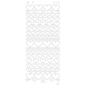 Stickervel: Hearts Various- platinum - goud